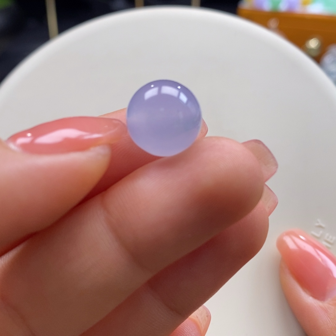 翡翠吊坠(不含链)未镶嵌翡翠奶蓝紫圆珠