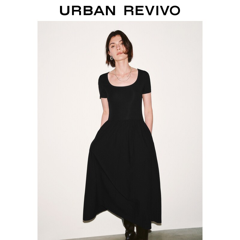 UR女装2026夏季新款简约基础日常褶皱修身连衣裙UWB760003商品图
