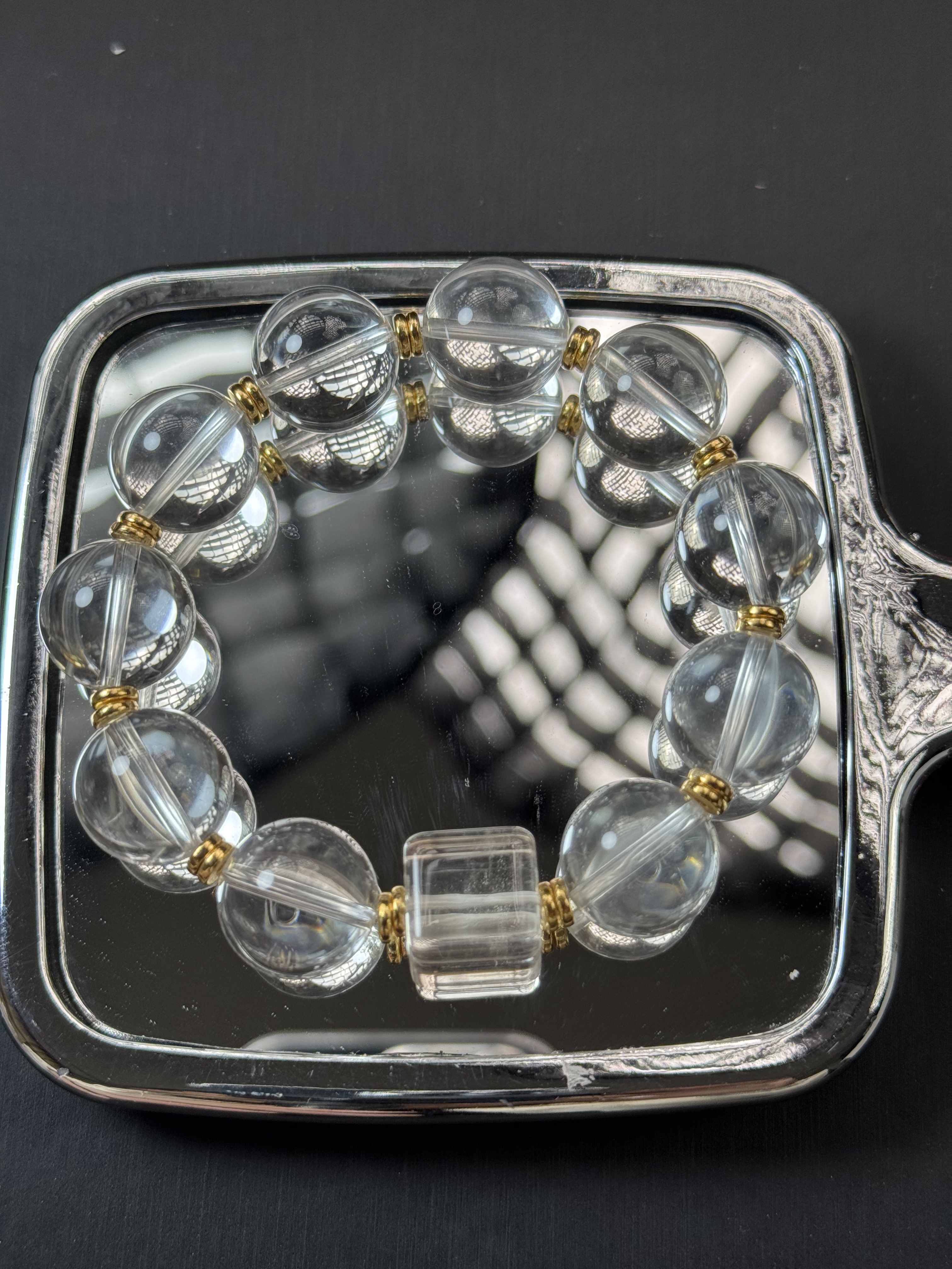 A660 原创白水晶手链16mm+多样性发一