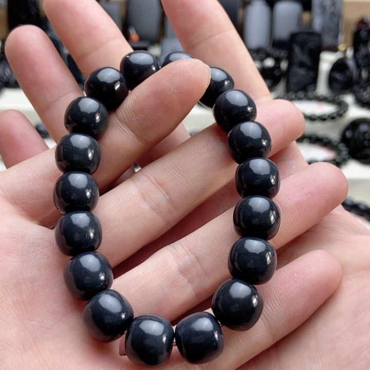 未镶嵌手链和田玉（墨玉）卡12老型手串体验价