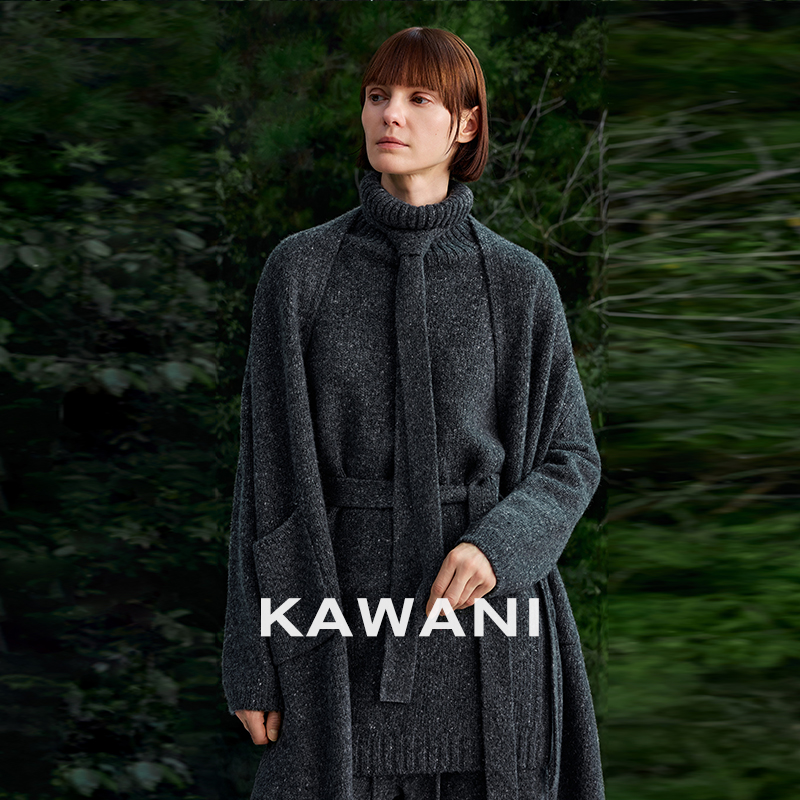 【KAWANI】秋冬季慵懒风简约针织衫时尚羊绒套装