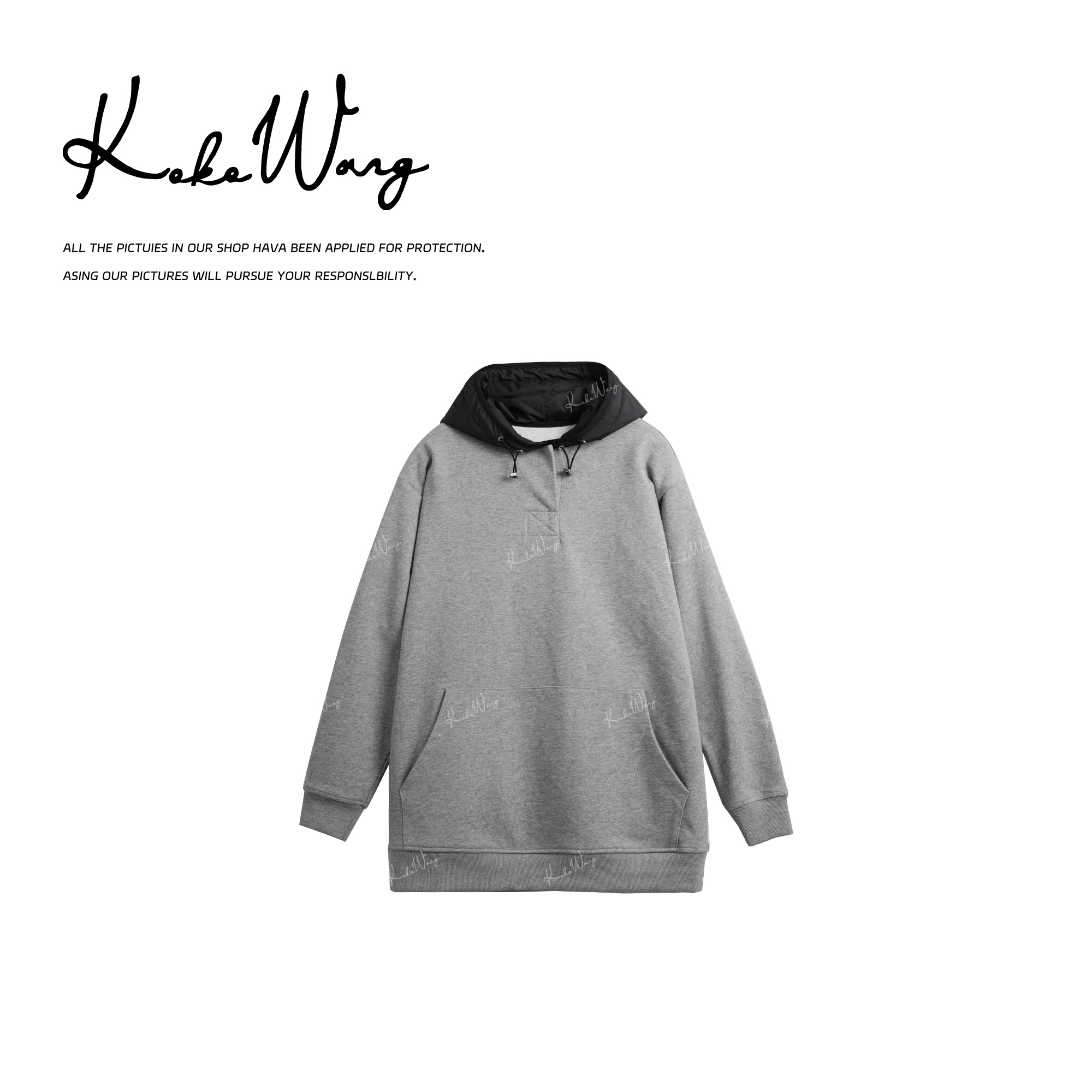 KOKO WANG【层次卫衣】时尚洋气女装慵懒连帽套头卫衣X2445H30WY41