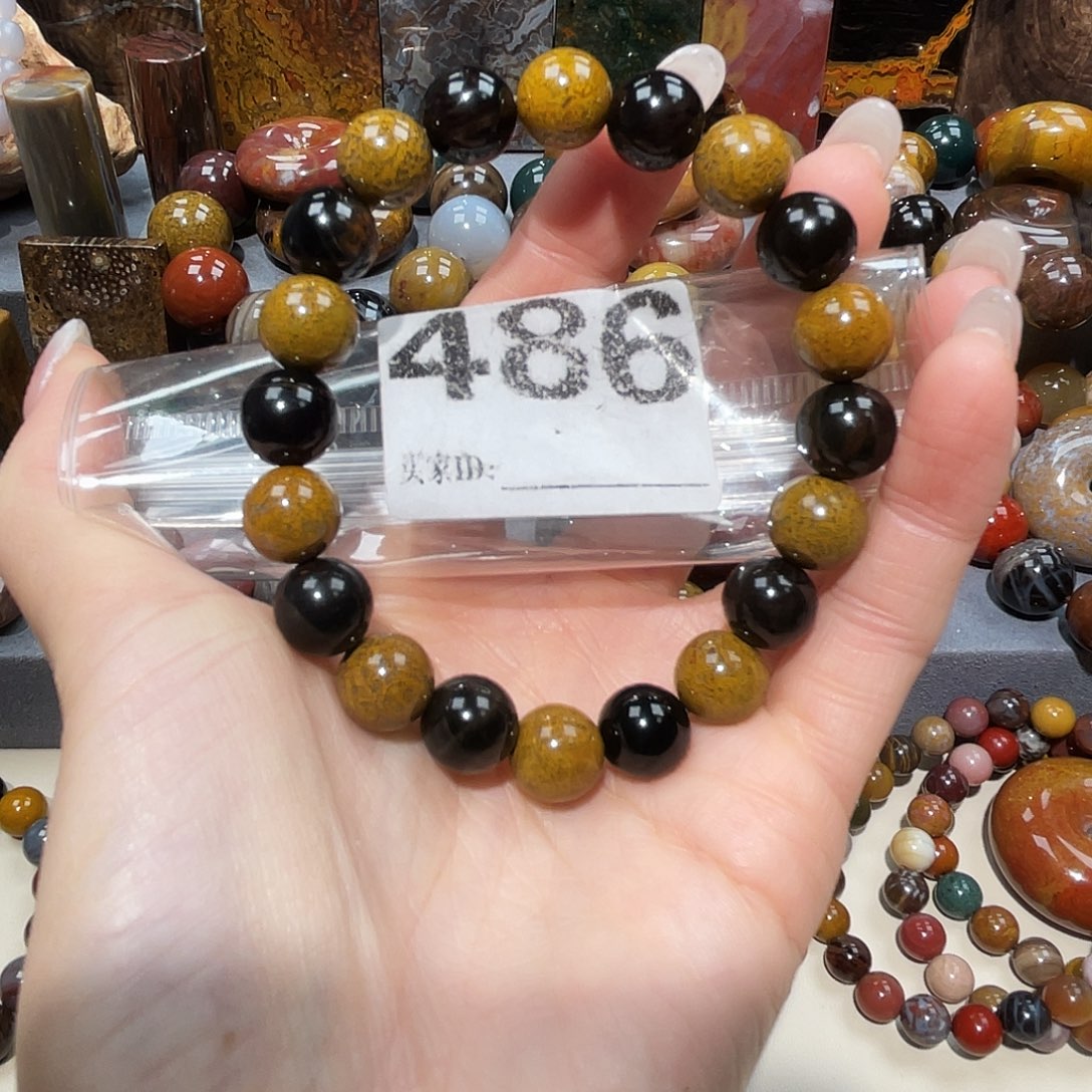 硅化玉未镶嵌天然北票硅化玉手串10.7