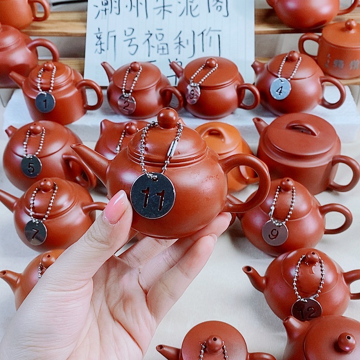 潮州朱泥壶手拉水平90
