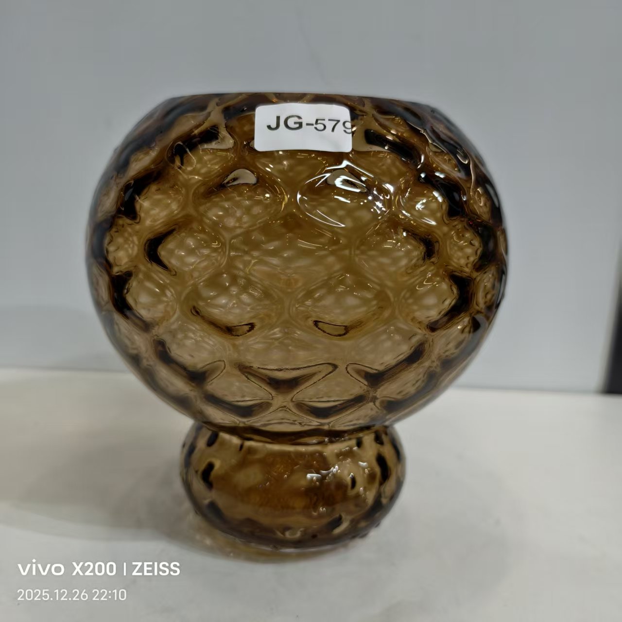 JG-579简约现代琉璃花瓶客厅餐桌插花艺术摆件