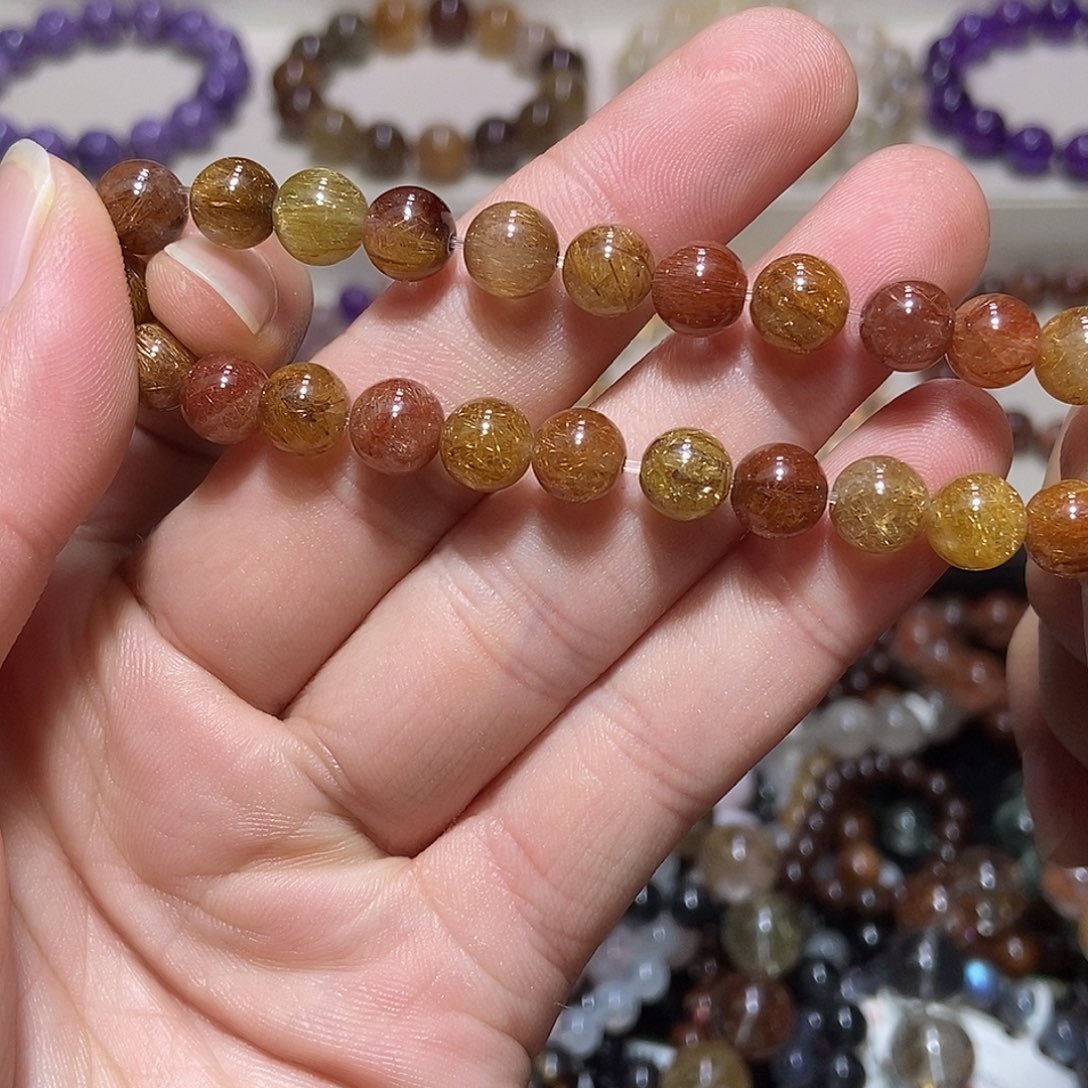 未镶嵌水晶手串彩发晶7.8