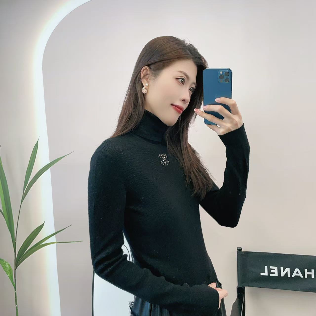 95新 Chanel/香奈儿 麦殿/针织毛衫黑色/250325VZZ5Y01