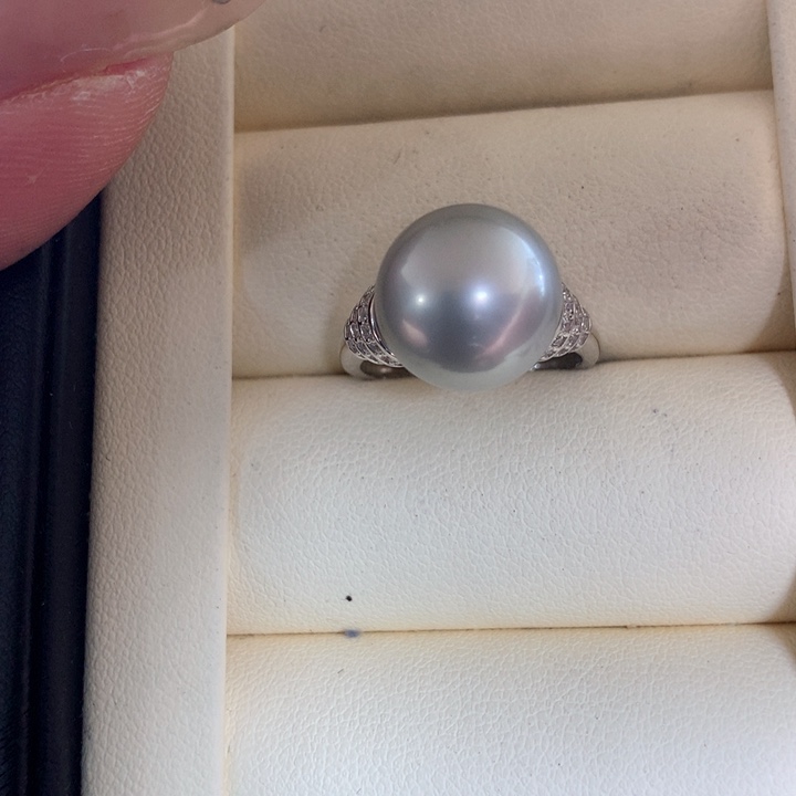 银S925镶嵌戒指海水珍珠