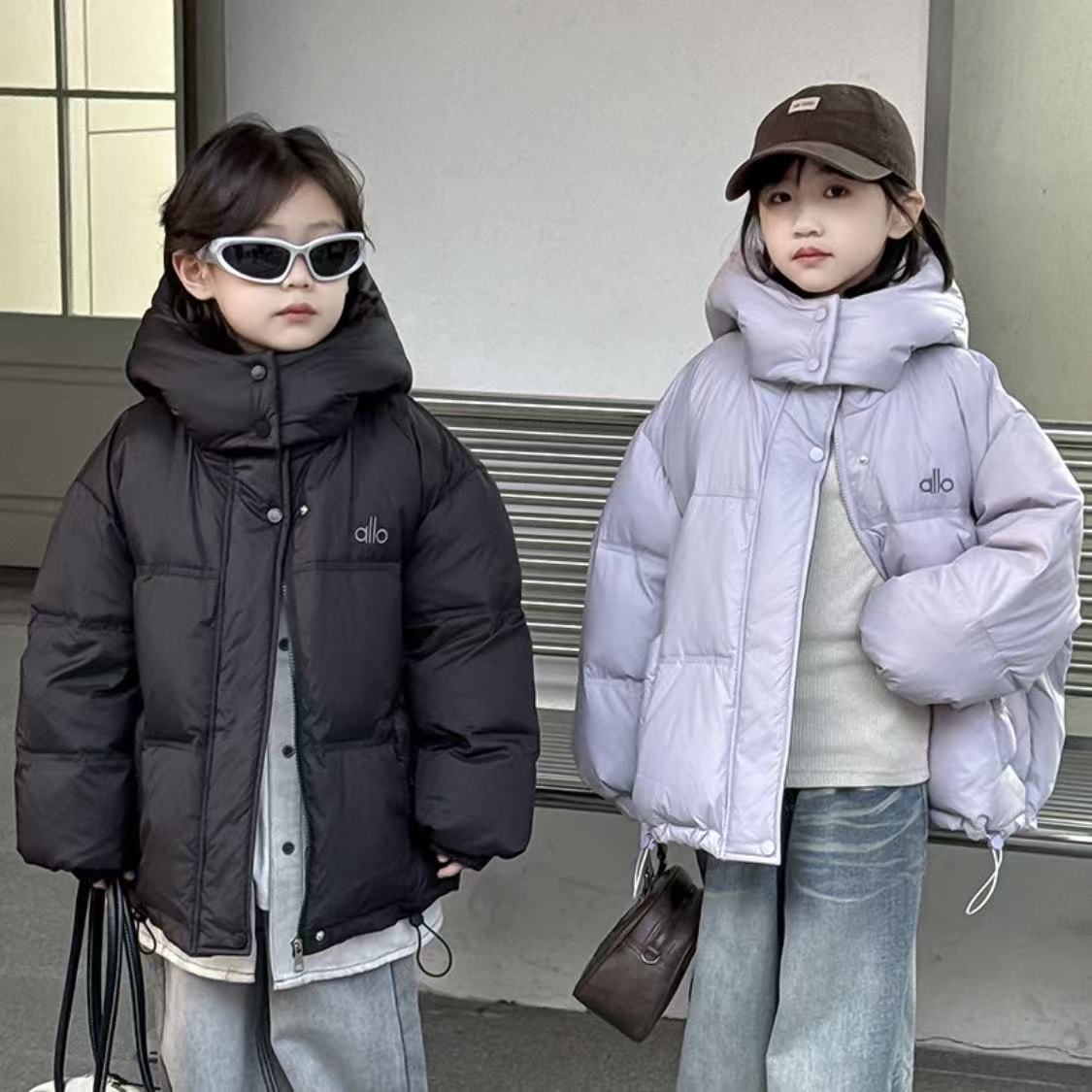 儿童羽绒服女童中长款新款韩版女童白鸭绒宝宝洋气加厚外套