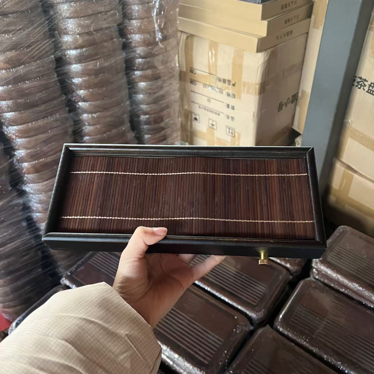 有点卷帘茶盘32*12.5蓄水直排简约网红茶盘（带水管水球）