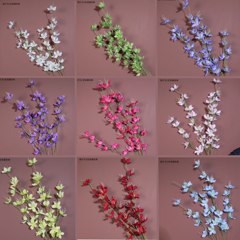 仿真2叉火焰草 婚庆高支地排花挑高款花材酒店装饰美陈摆放背景花