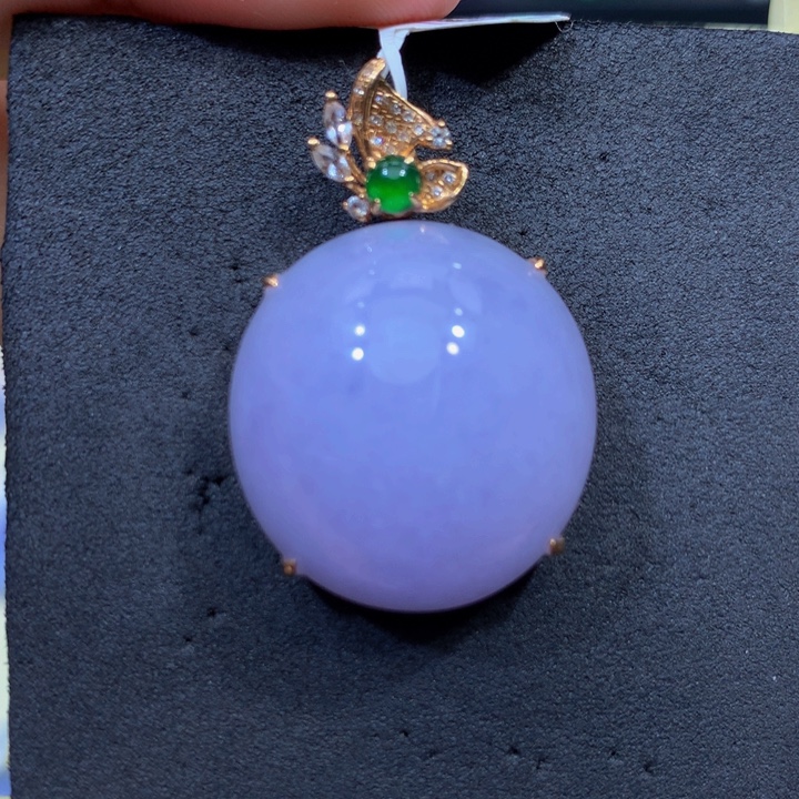 翡翠18K金镶嵌耳饰翡翠