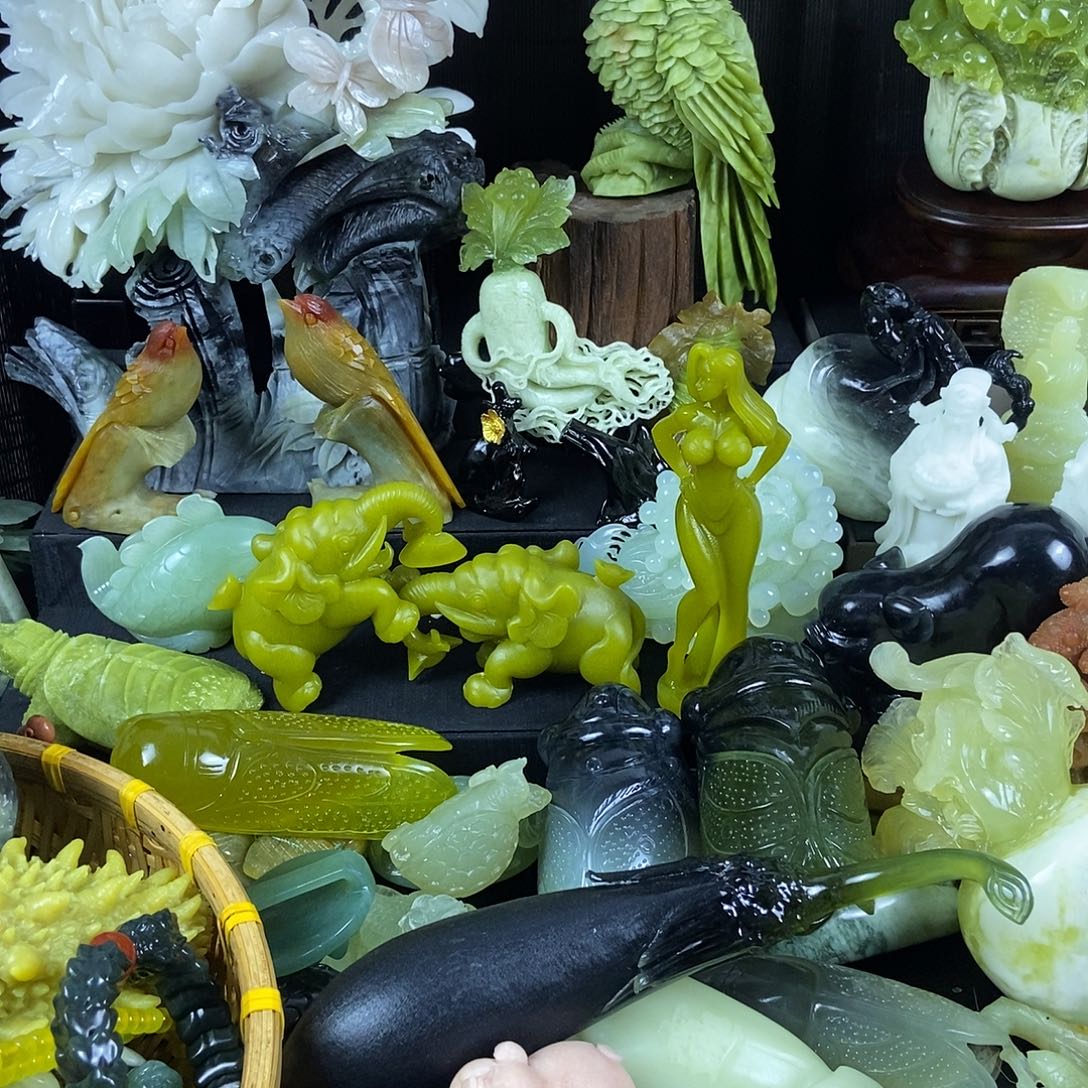 蛇纹石玉合金手把