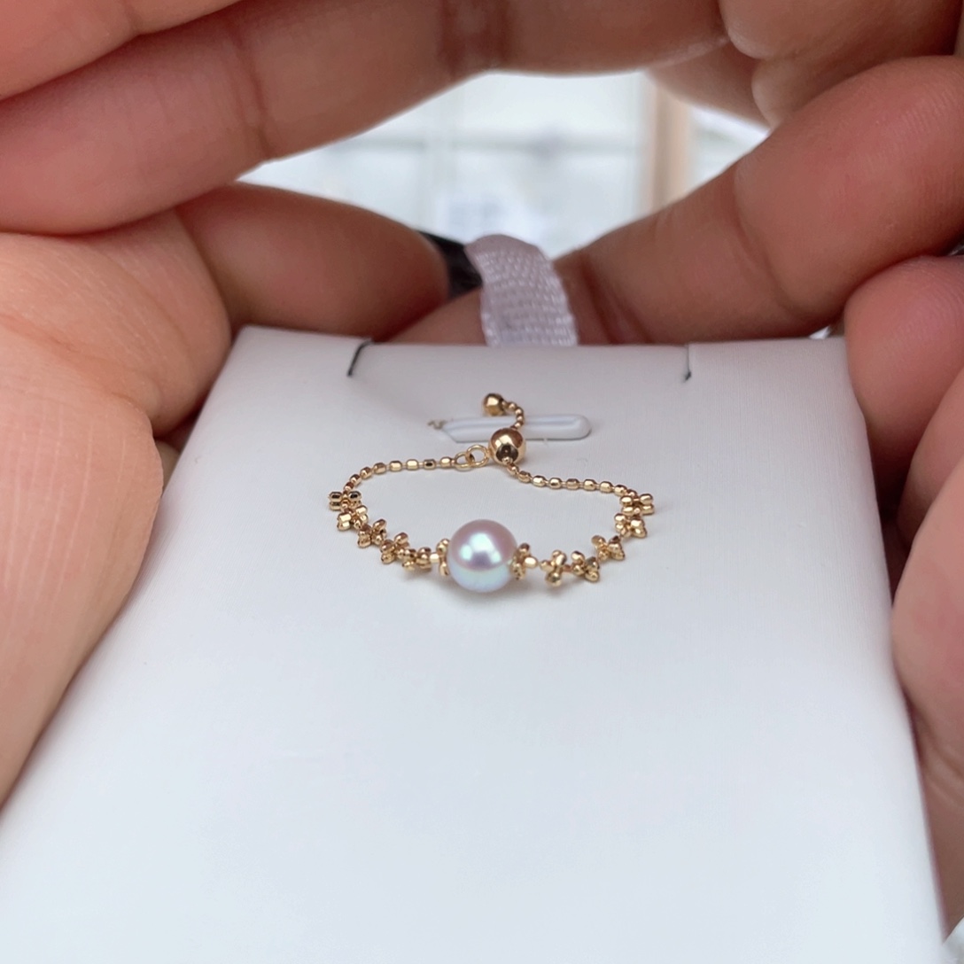 海水珍珠戒指18K金镶嵌