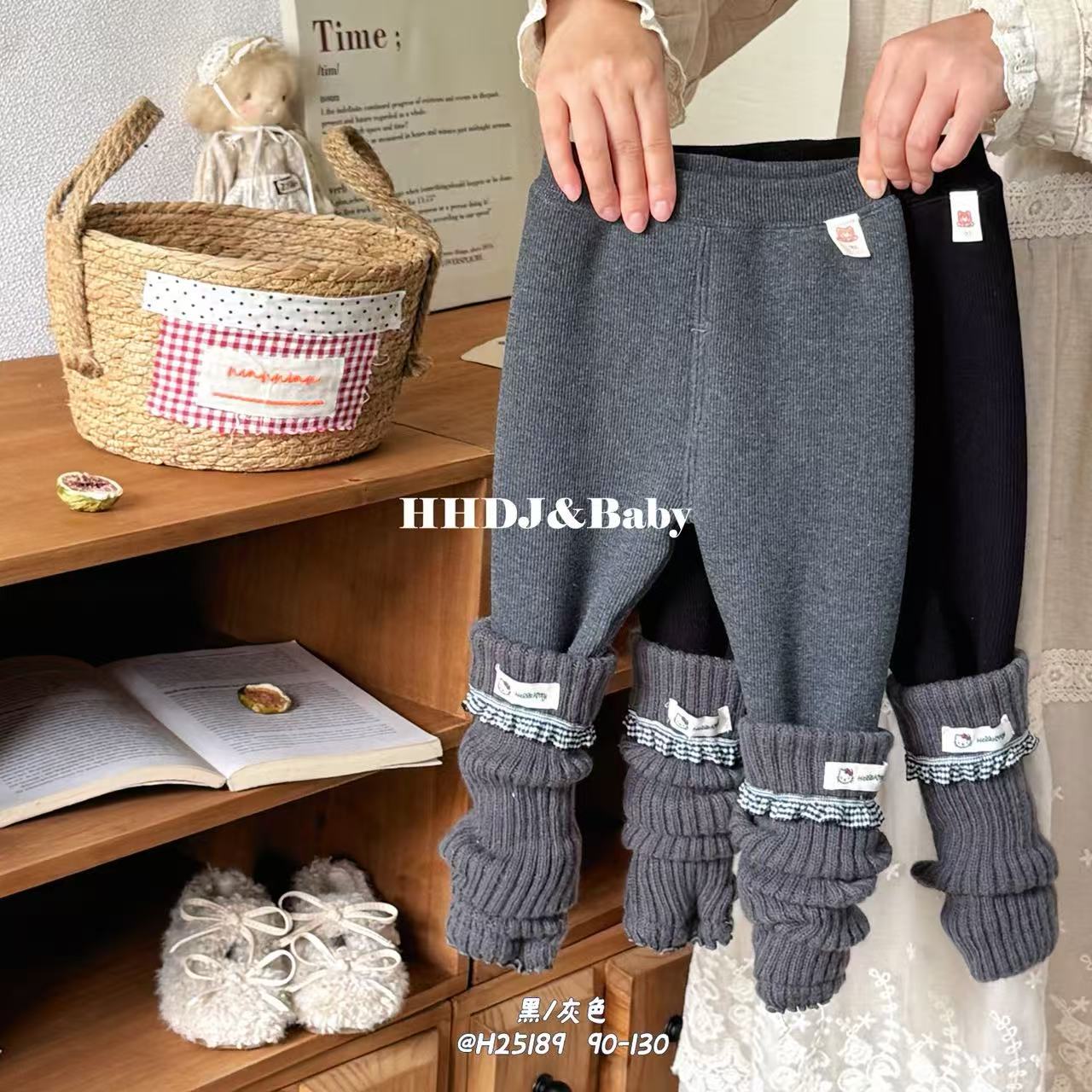 【小时候】2025冬款涵涵当家800g羊羔一体绒KT堆堆袜打底裤90-150