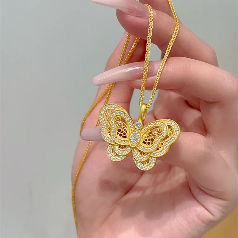  999镀K镶嵌蝴蝶套链条时尚简约女款