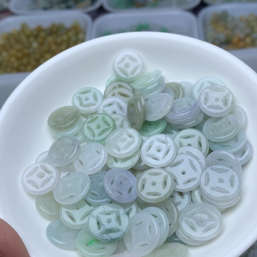 【闪购商品】翡翠手链未镶嵌卡13金钱扣20个