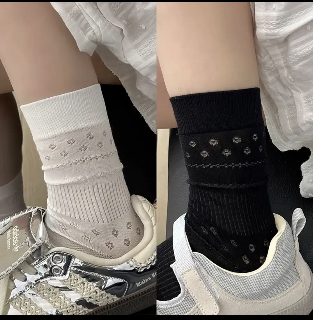 （五双装）女士夏季薄棉堆堆袜！