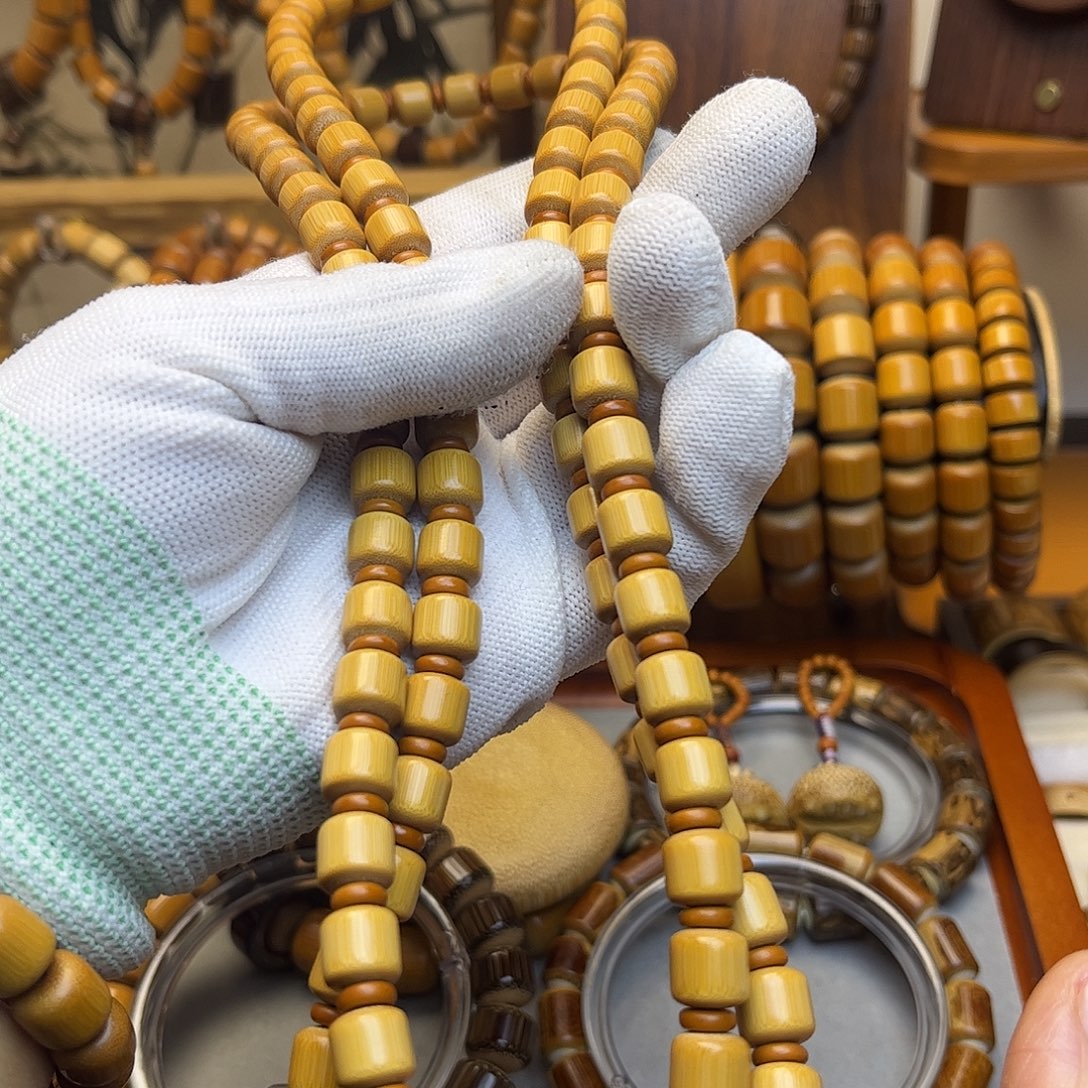 超***星初心竹木手串，黄皮108