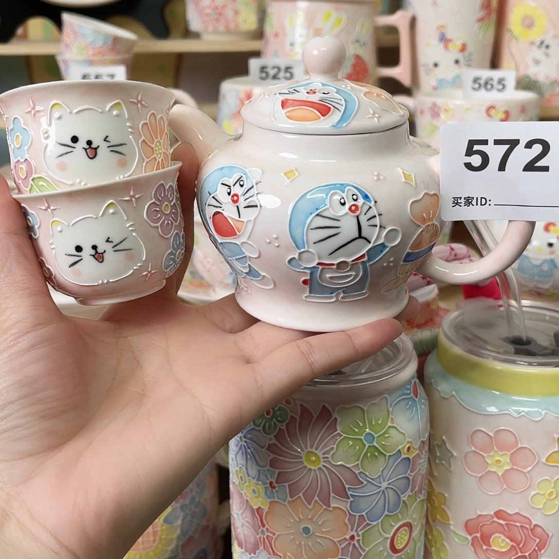 M***斯瓷片微瑕玉泥茶壶套装572号号号