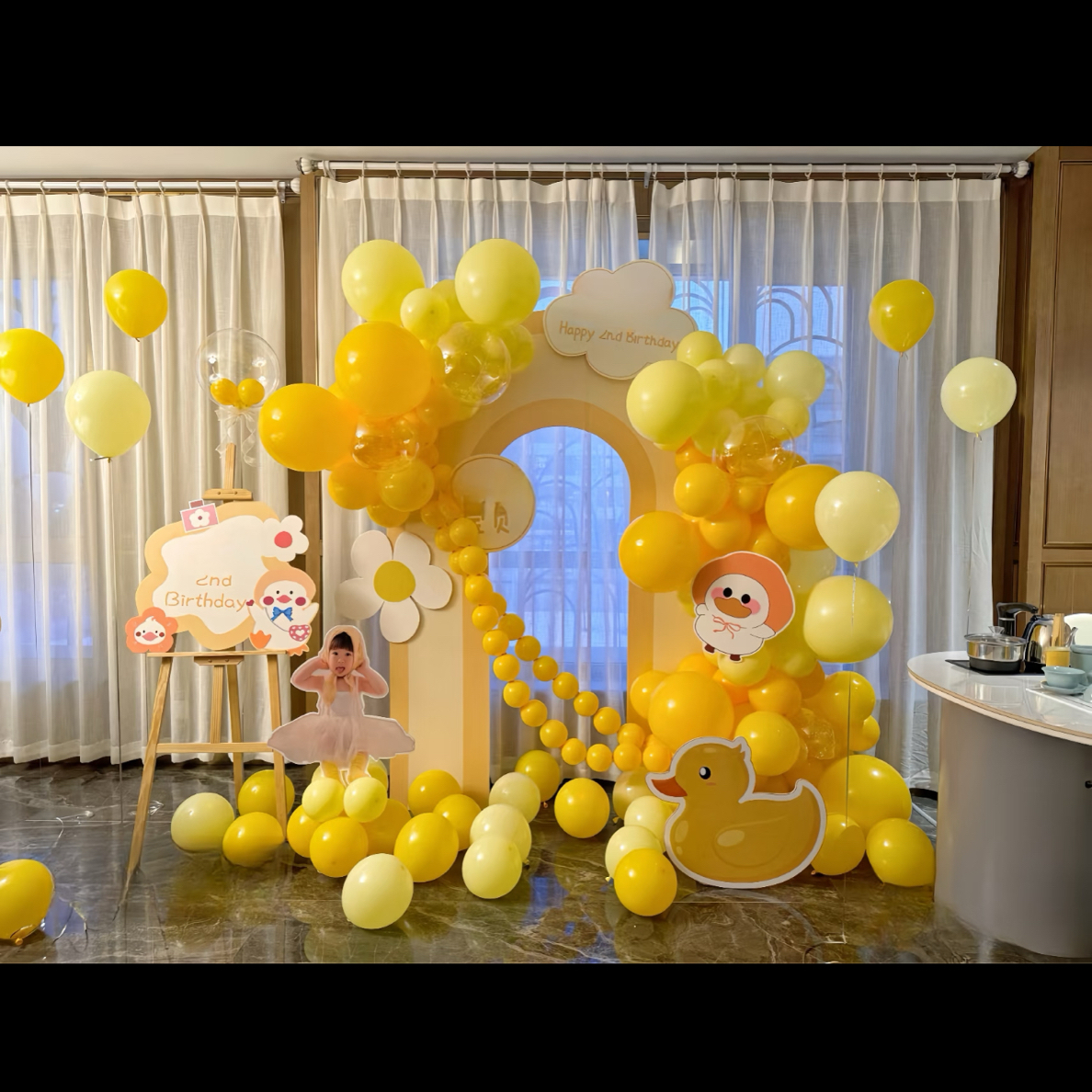 【赤水同城配送】小黄鸭孩子生日气球布置