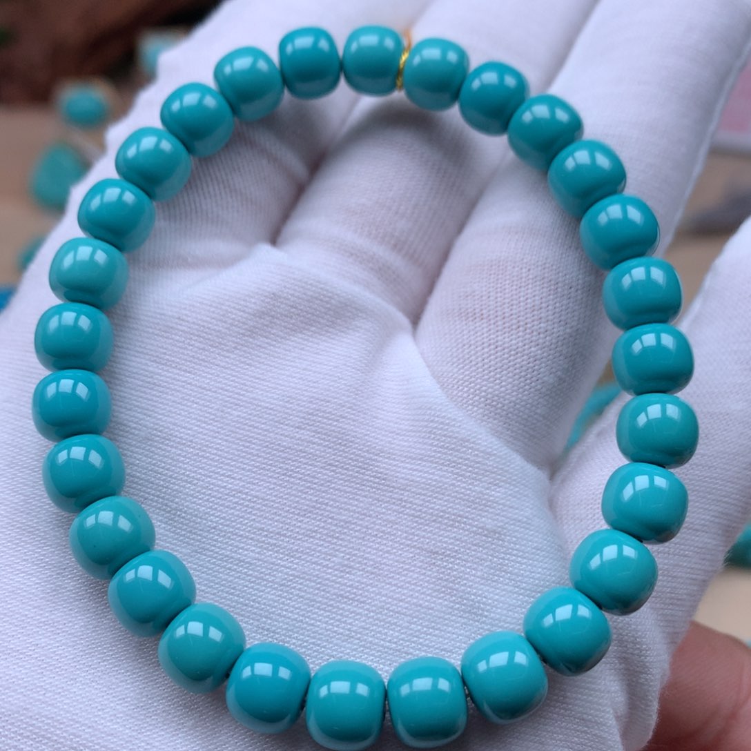 绿松石玉化收藏手串未镶嵌