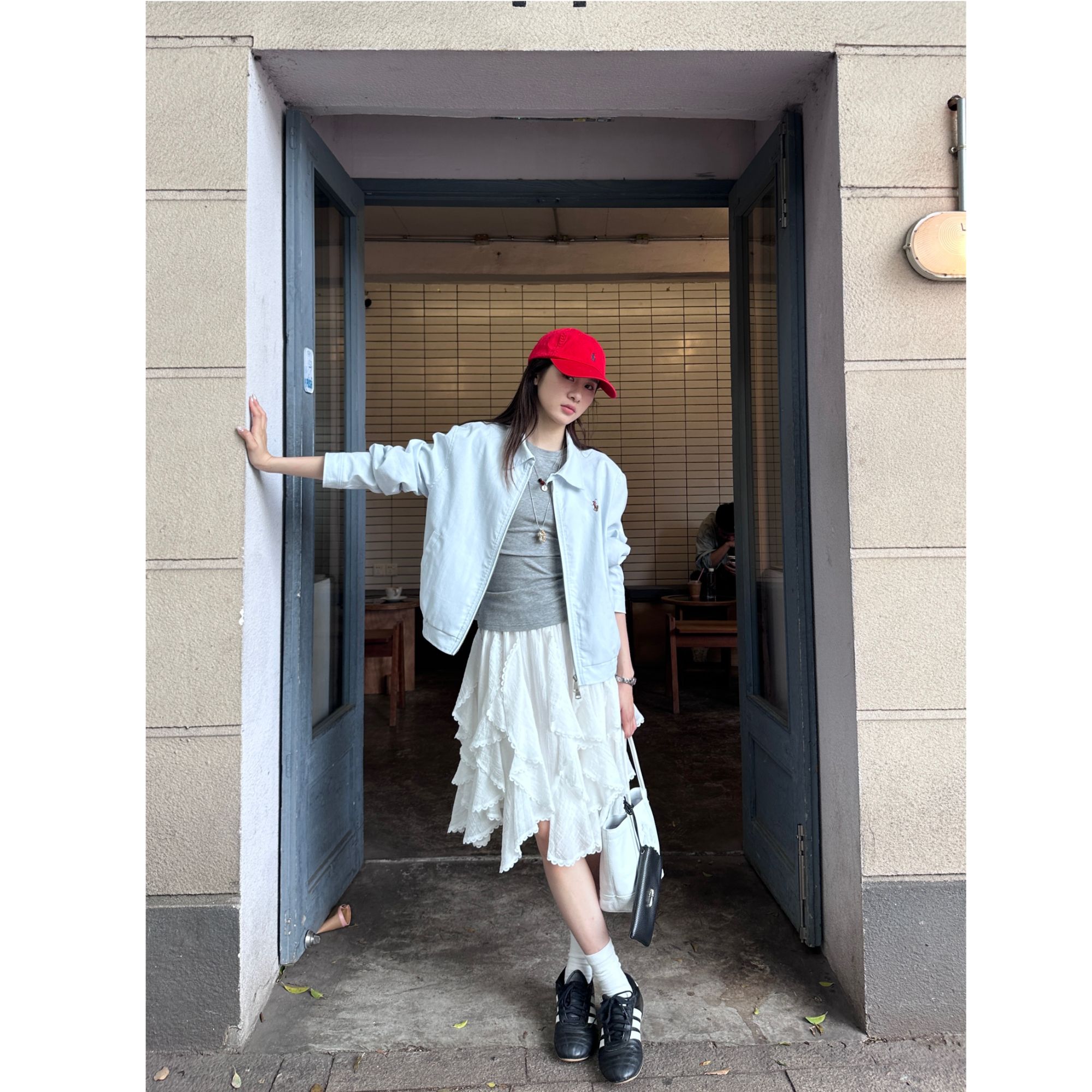 【NO退NO换】来自b0【小马蓝夹克】百搭小众刺绣翻领上衣【B7596】