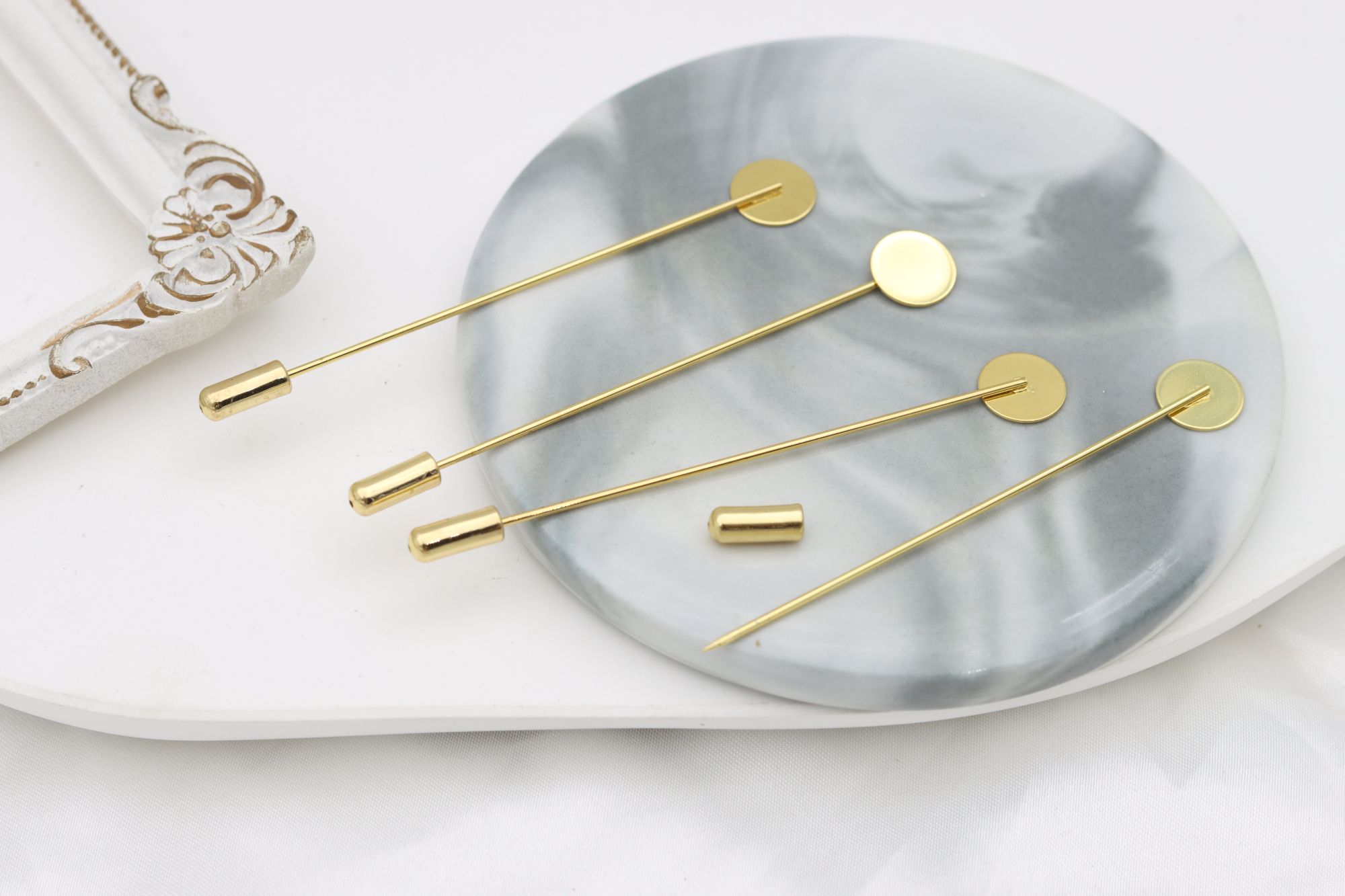 铜胸针 女胸针个性日常商务/OLins韩版金色冷淡风黄色时尚材料diy