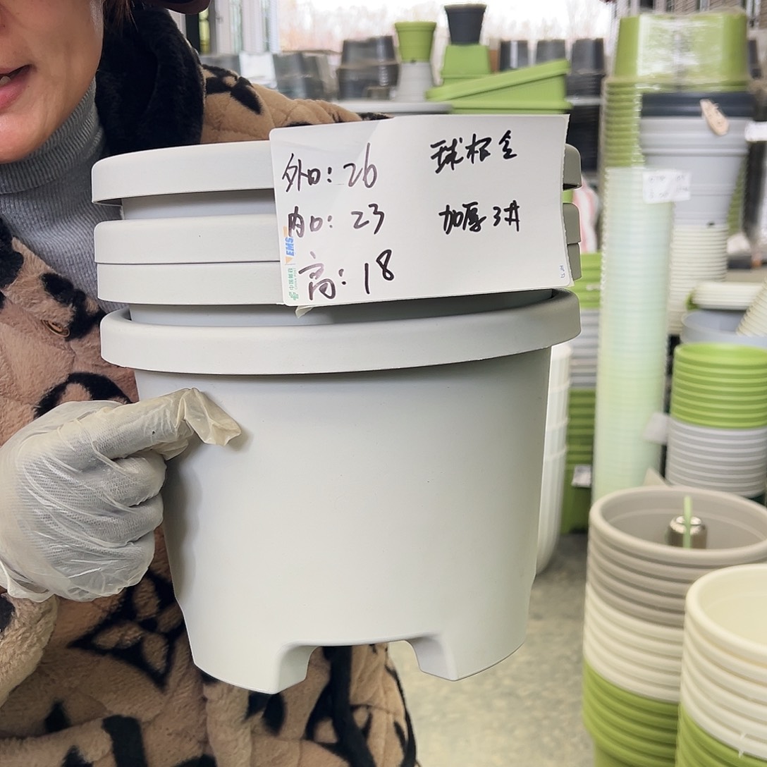 球根盆3#灰白色6个无托