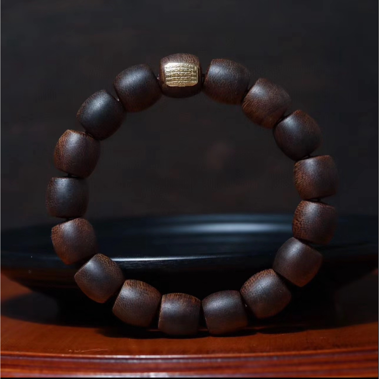 增香沉香木单圈手串 D694 精美手串 高端文玩手串 挂件 -（无礼盒O