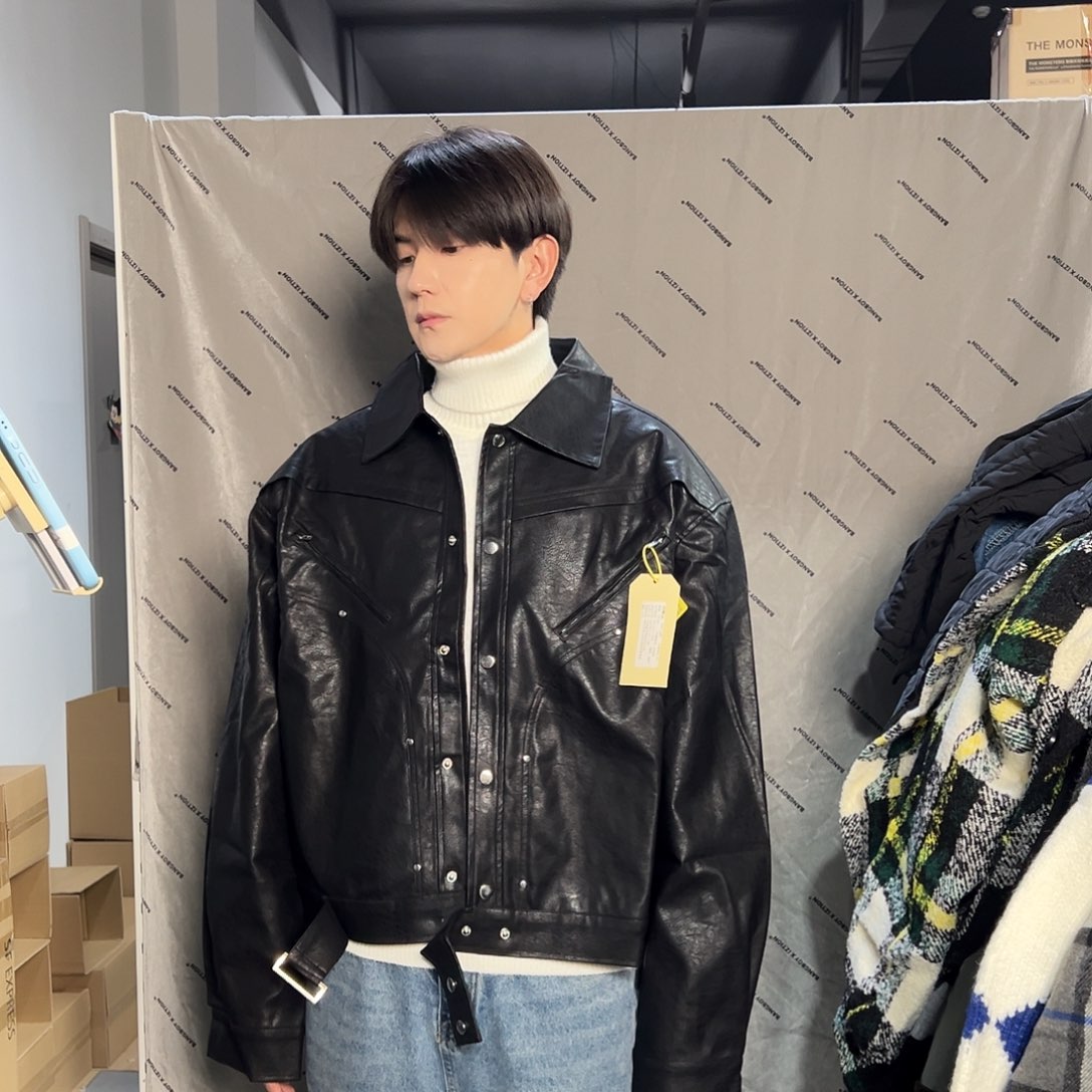 自制潮流皮夹克外套XL