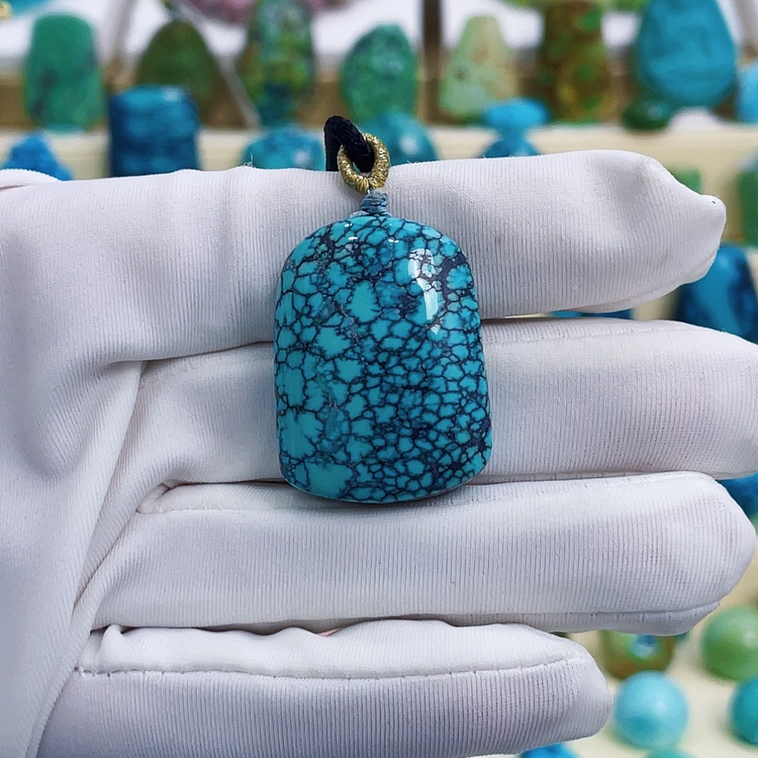 绿松石银S925镶嵌颈饰