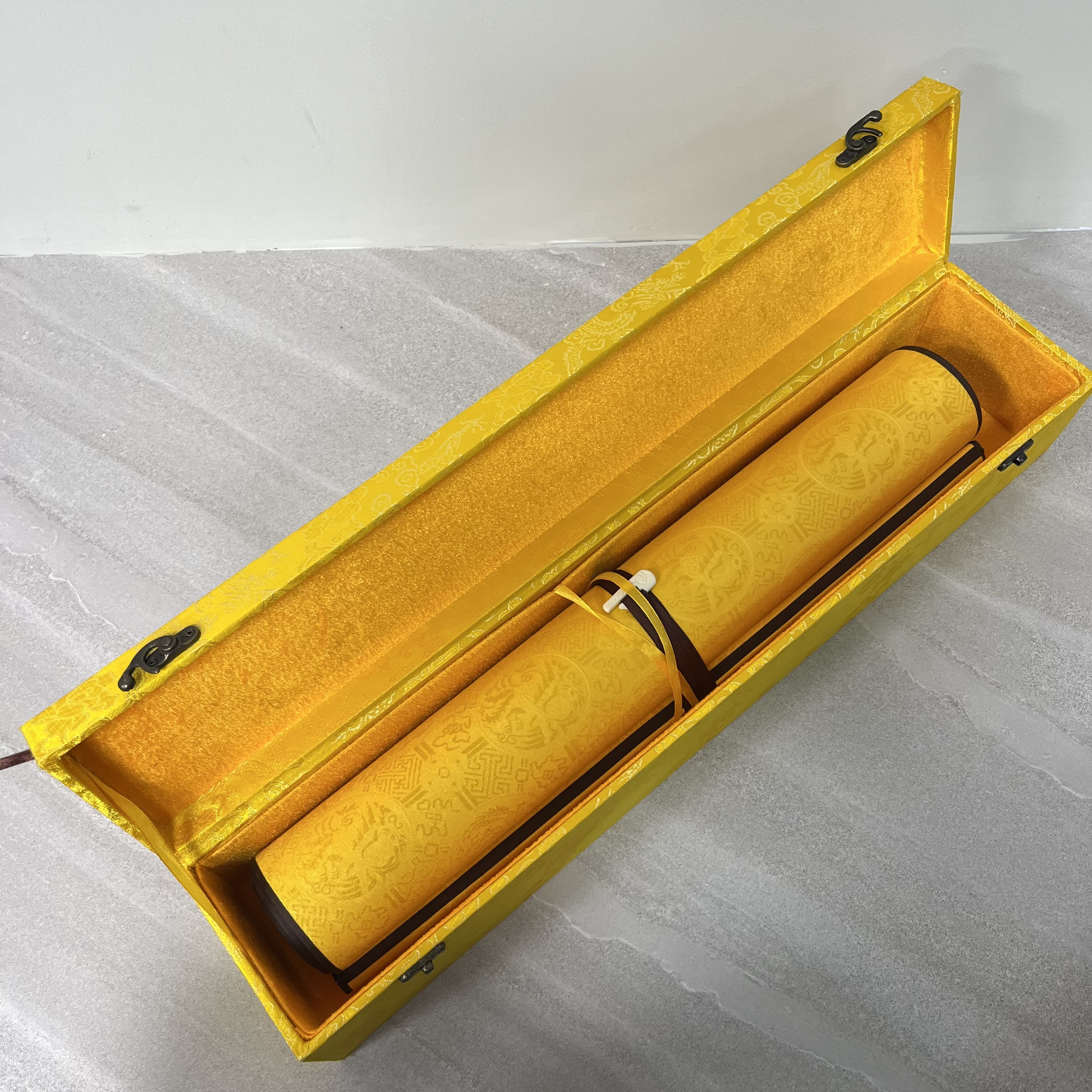 齐振家亲笔手绘【烟云如画】600X50cm手卷送锦缎礼盒收藏送礼作品