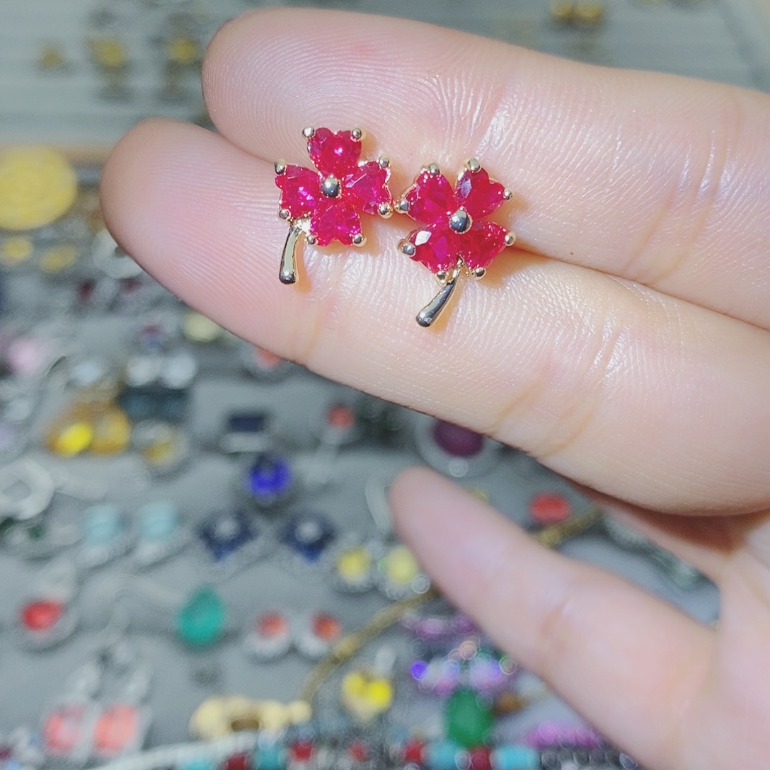 【闪购商品】托帕石耳饰银S925镶嵌