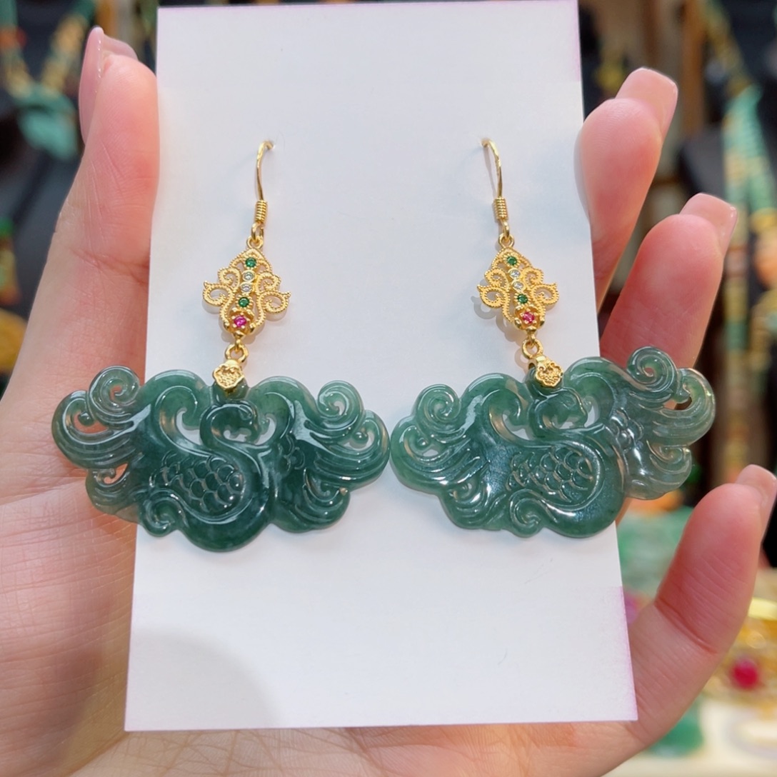 翡翠耳饰合金48小时鉴赏期