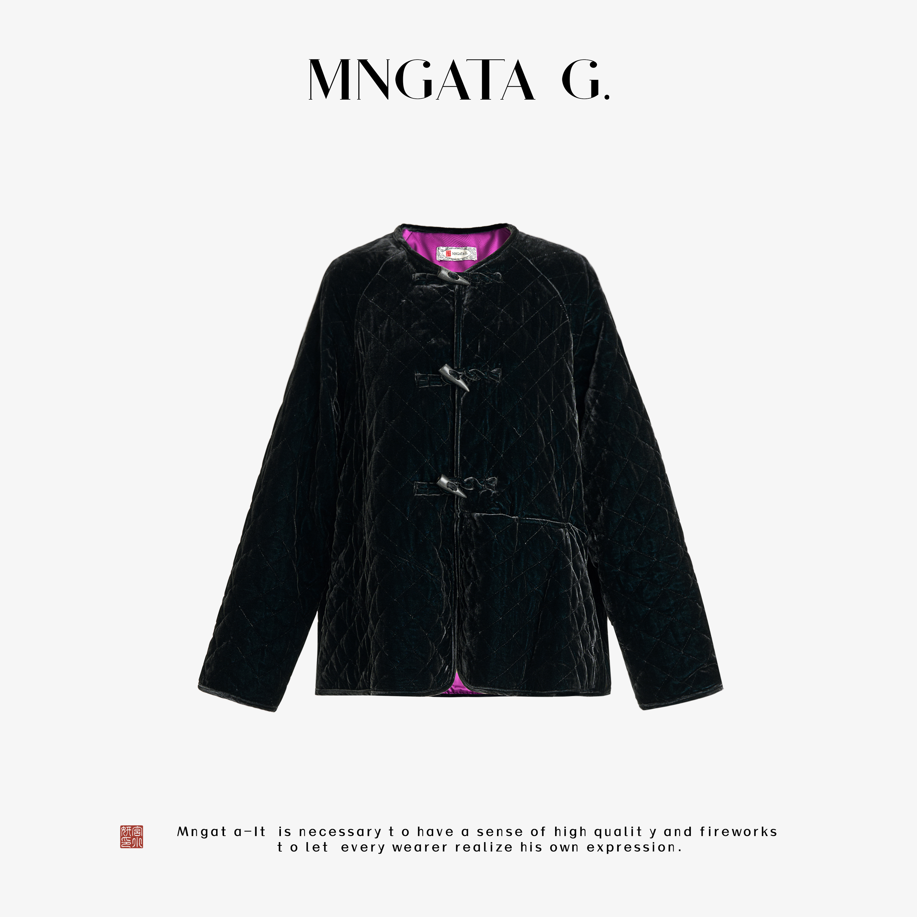 MNGATA G.宫小妍【真丝·君雅】3M热魅丽棉新中式中国风外套5062558