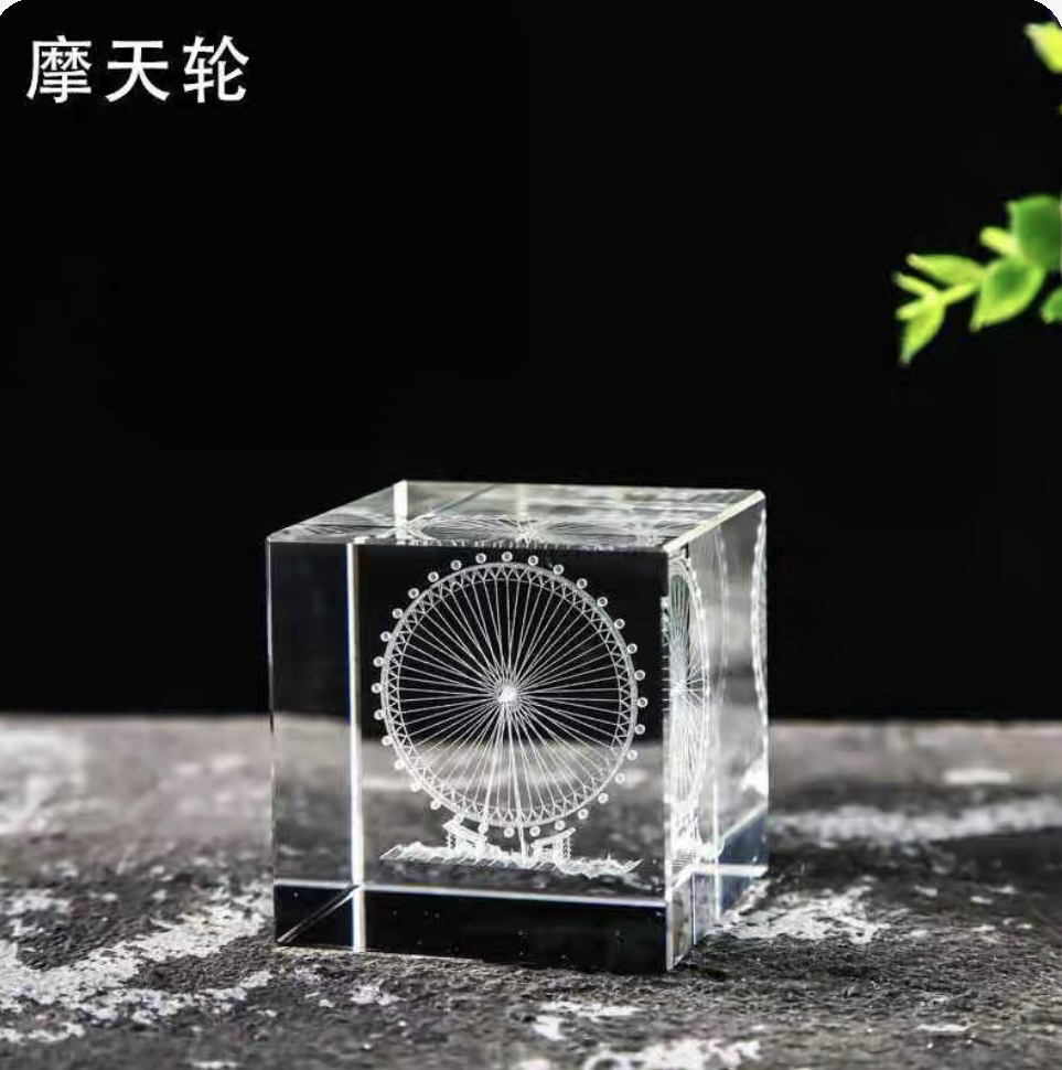 水晶桌面摩天轮摆件