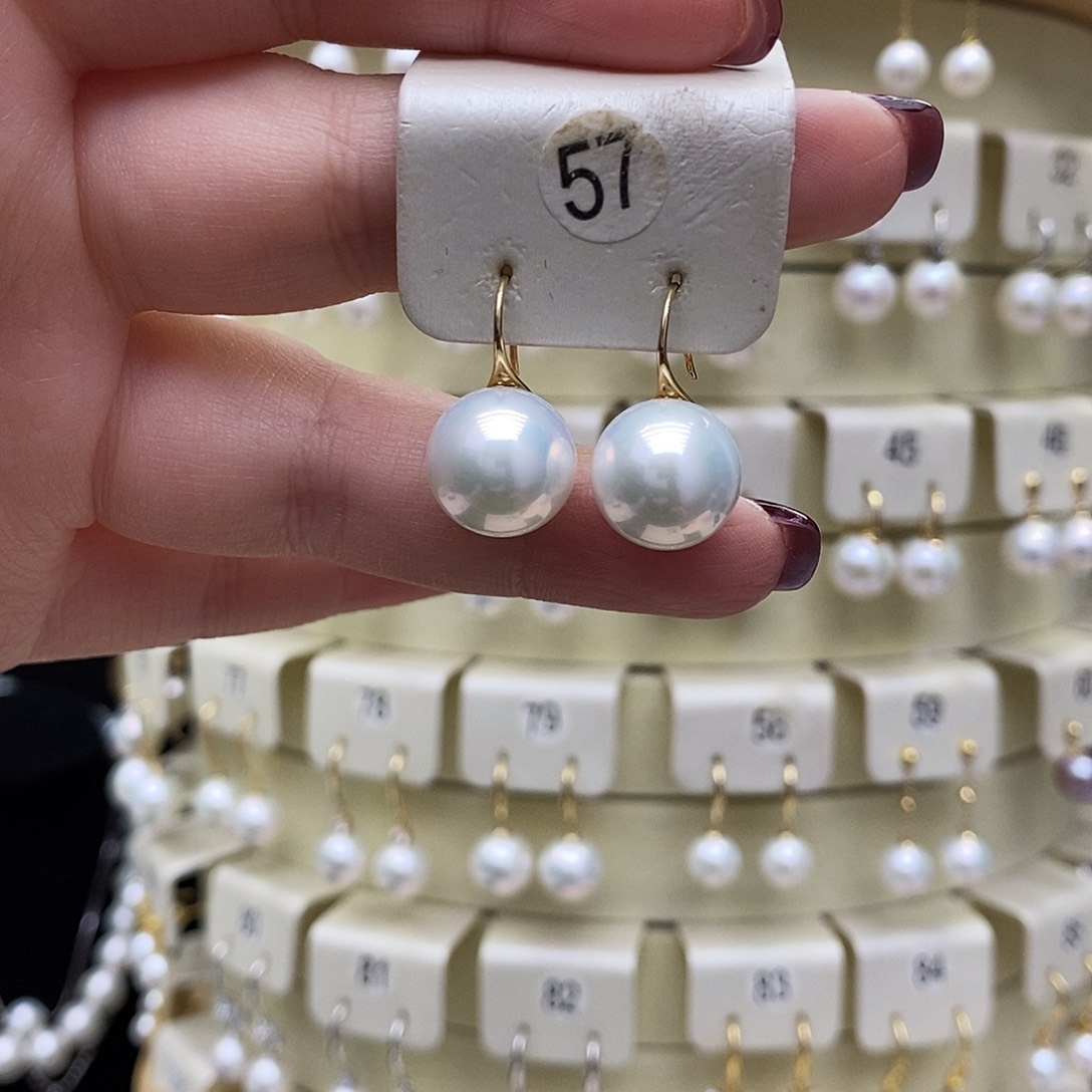 淡水珍珠耳饰18K金镶嵌