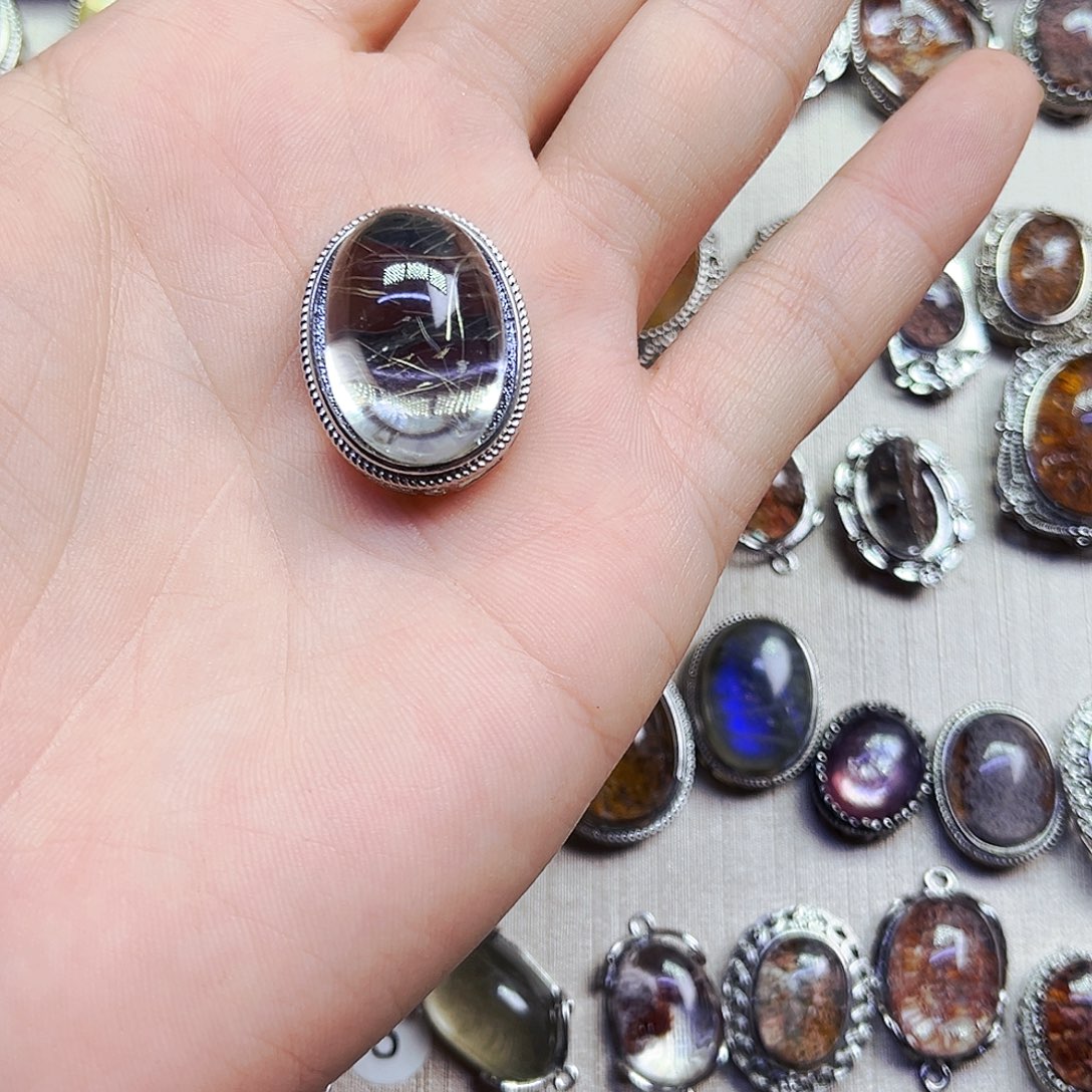 紫晶颈饰银S800镀金镶嵌蟹****家