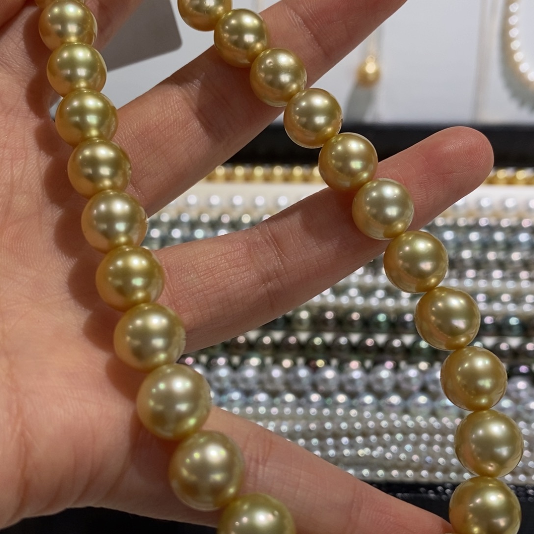 未镶嵌颈饰海水珍珠8.6-9.8月亮彩虹大证