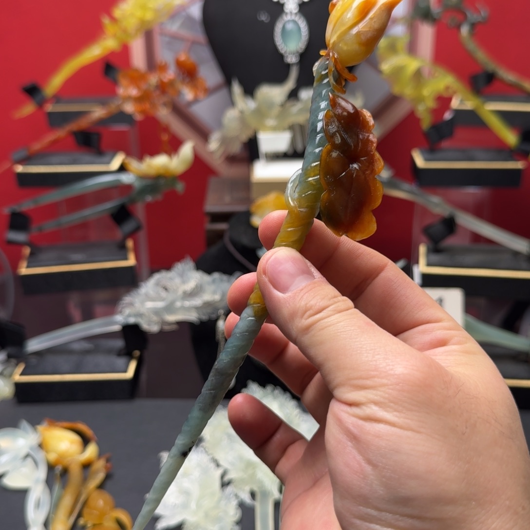 岫玉发饰未镶嵌圣*升