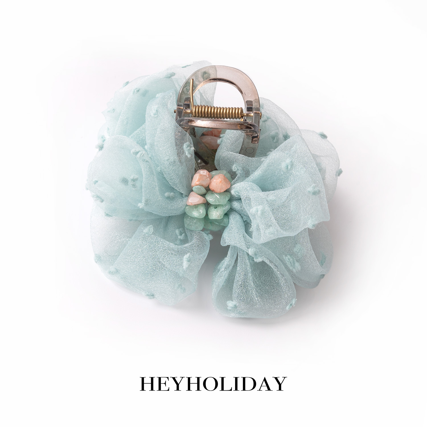 高级感纱纱蝴蝶结抓夹气质百搭少女甜美发夹后脑勺盘发夹韩版超仙