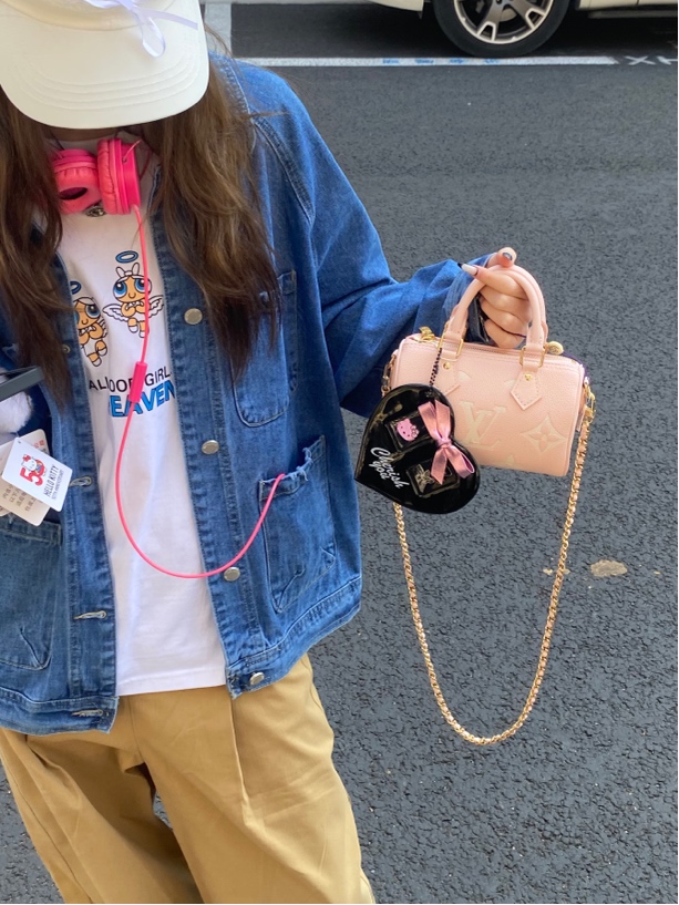 95新 LouisVuitton/路易威登 粉色压纹speedy nano 46215538