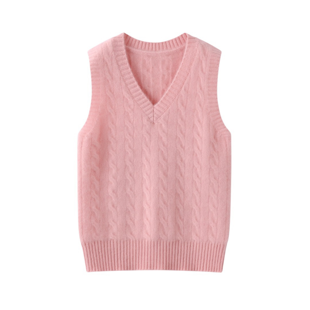 儿童纯羊毛V领马甲男女童套头毛坎肩针织衫上衣秋冬款