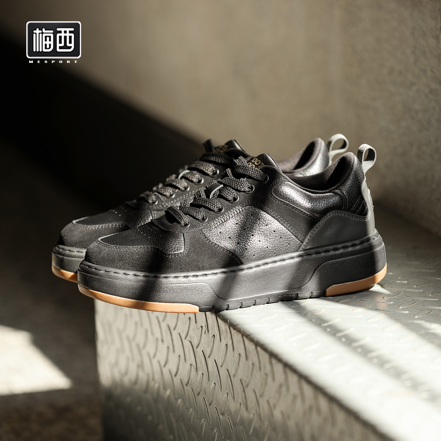 【梅西】春夏头层牛皮休闲德训男鞋低帮运动板鞋SH2515