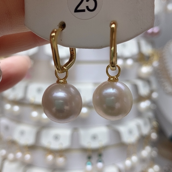 淡水珍珠耳饰银S925镶嵌