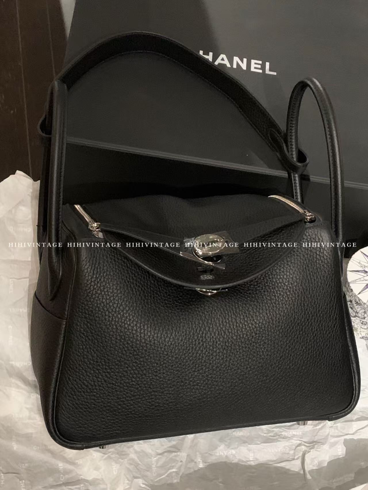 99新 Hermes/爱马仕 HIHI/黑银Lindy 26 Z刻/11386331