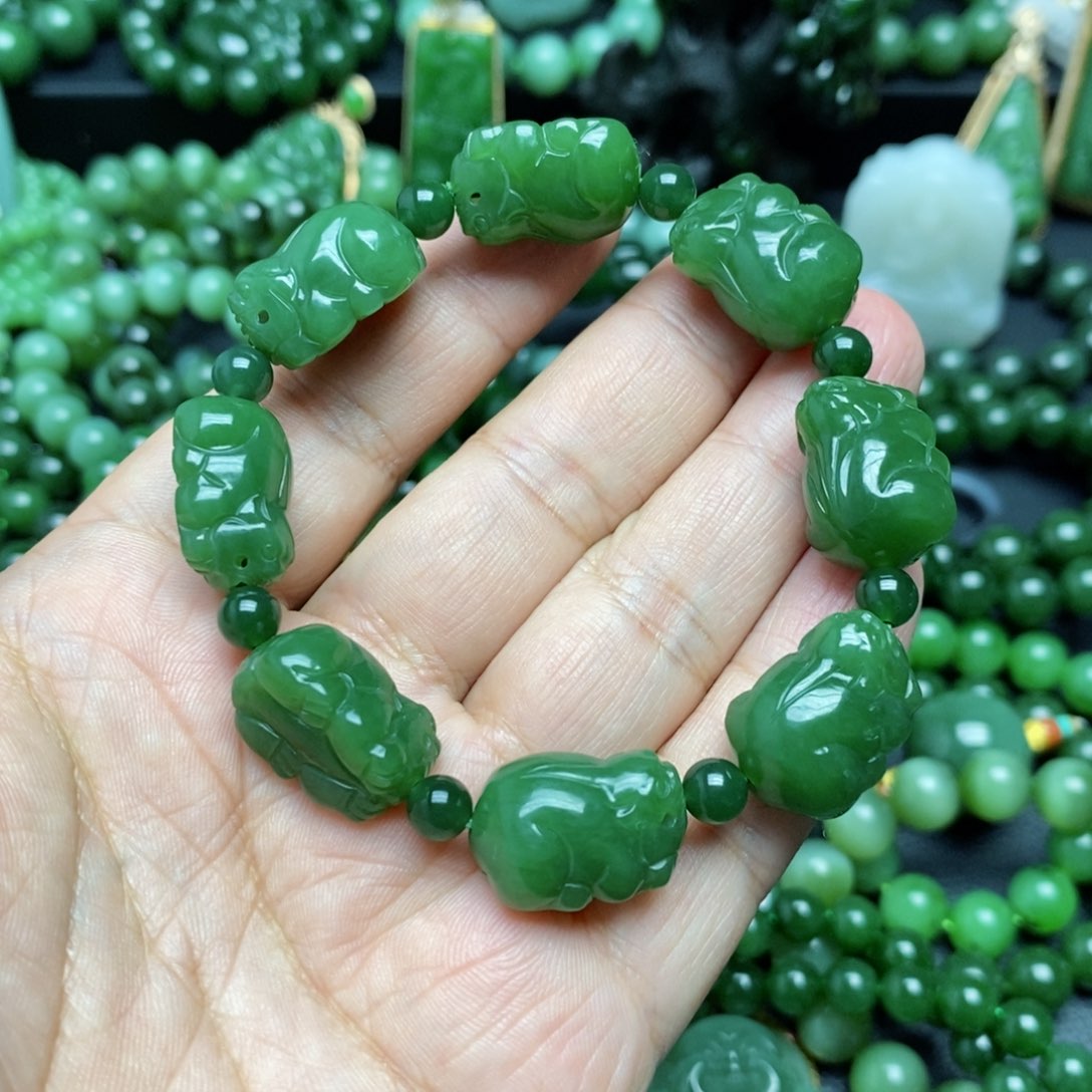 和田玉（碧玉）手串未镶嵌武