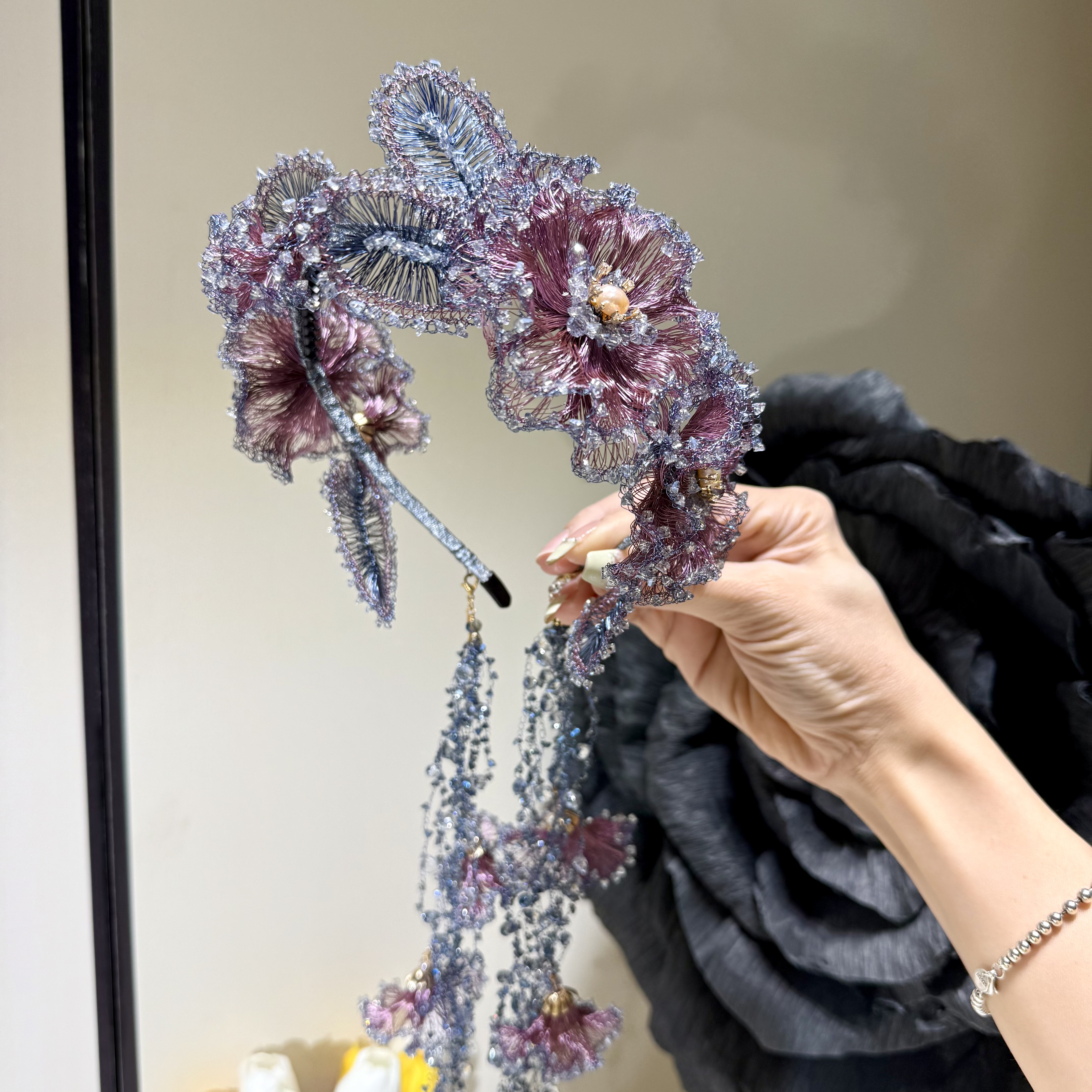 【莫奈海之星】紫海棠系列高定流苏款高奢气质优雅款