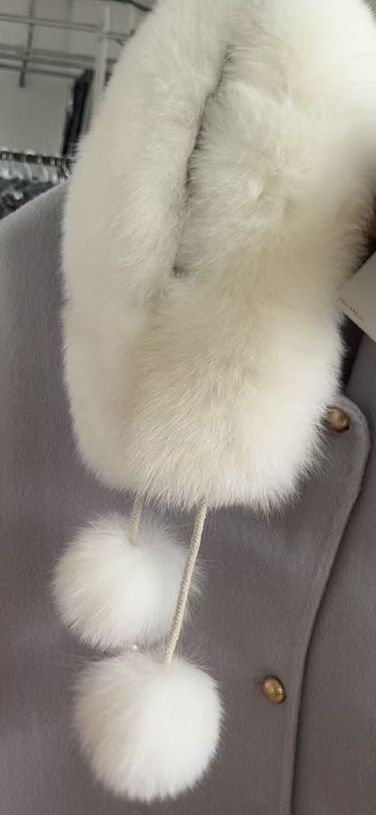 面包款狐狸毛围巾气质百搭